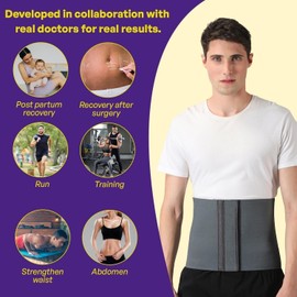 ZIPLO CARE Abdominal Binder Lower Waist Support Belt -Compression Wrap After Delivery for Tummy Reduction Belly Support Belt for Women (Large)