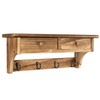 Emfogo Coat Hooks Mounted, Rustic Wood Coat Rack Mount Shelf