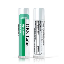 SPF 15 Mineral Sunscreen Lip Balm - Vegan and Cruelty Free Broad Spectrum UVA/UVB Lip Care - lemon and mint scent - for Hydration, Sun Protection by DRN Labs. 0.15 oz (0.15 oz, 1)