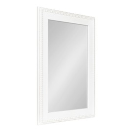 Kate and Laurel Strahm Traditional Wood Framed Mirror, 24 x 36, White, Decorative Geometric Rectangular Wall Mirror with Detailed Frame for Classic Home Decor