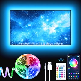 GIPOYENT TV LED Lights, 13.1Ft TV LED Lights for 40-65 Inch, LED TV Behind with Bluetooth Function - RGB Color Changing Light Strip for Home Theater(13.1ft)