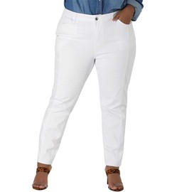 Agnes Orinda Women's Plus Size Mid Rise Stretch Washed Skinny Jeans, Casual Denim Jean Jeggings 3X White