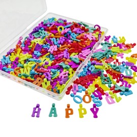 Amaney 400pcs Colorful Acrylic Letter Alphabet Charm Pendants Cute 3D Letter Hanging Dangle Charm Beads for DIY Necklace Jewelry Making Crafts Eyeglass Lanyard