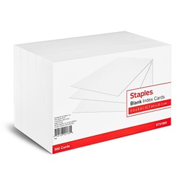Staples 5-inch x 8-inch Index Cards, Blank, White, 1000/Carton (ST51005-CCVS)