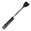 NyxSeat 1 Black Leather Riding Whip with Non-Slip Grip, Riding