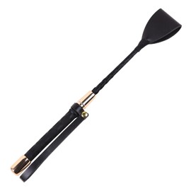 NyxSeat 1 Black Leather Riding Whip with Non-Slip Grip, Riding Whip with Gel Grip, Riding Accessories, Training Riding Whip, Party Role Play Accessories