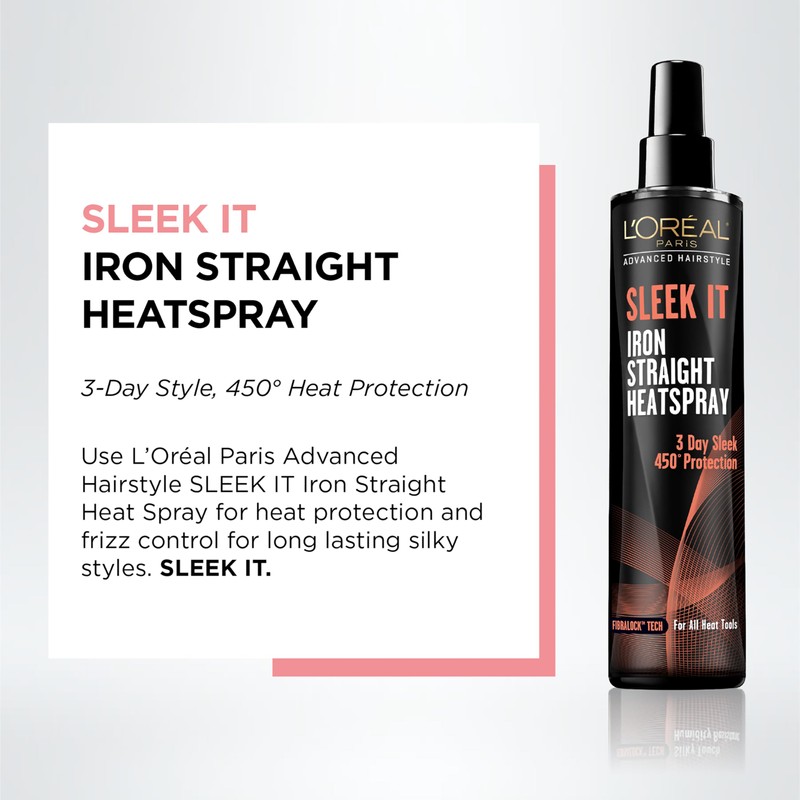 L'Oréal Paris Advanced Hairstyle Sleek It Iron Straight Heat Spray,