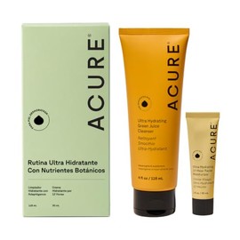 Acure  Rutina Ultra Hidratante con Nutrientes Botnicos Limpiador Hidratante con Adaptgenos (118ml) y Crema Hidratante por 12 Horas (30ml)             