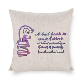 Mutilovely Throw Pillow Cover Short Plush Cushion Case, A Bad Book is As Much of A Labor to Write As A Good One Home Decor Pillowcase for Sofa Couch Bed Chair, Birthday Gift, 22"x22"