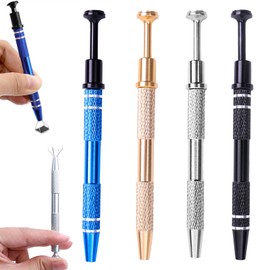 Pack of 4 Piercing Pliers, Piercing Pliers for Balls, Piercing Ball Twister, Piercing Pliers, Grippers for Jewellery, Beads, Watches (Gold, Blue, Brown, Silver)