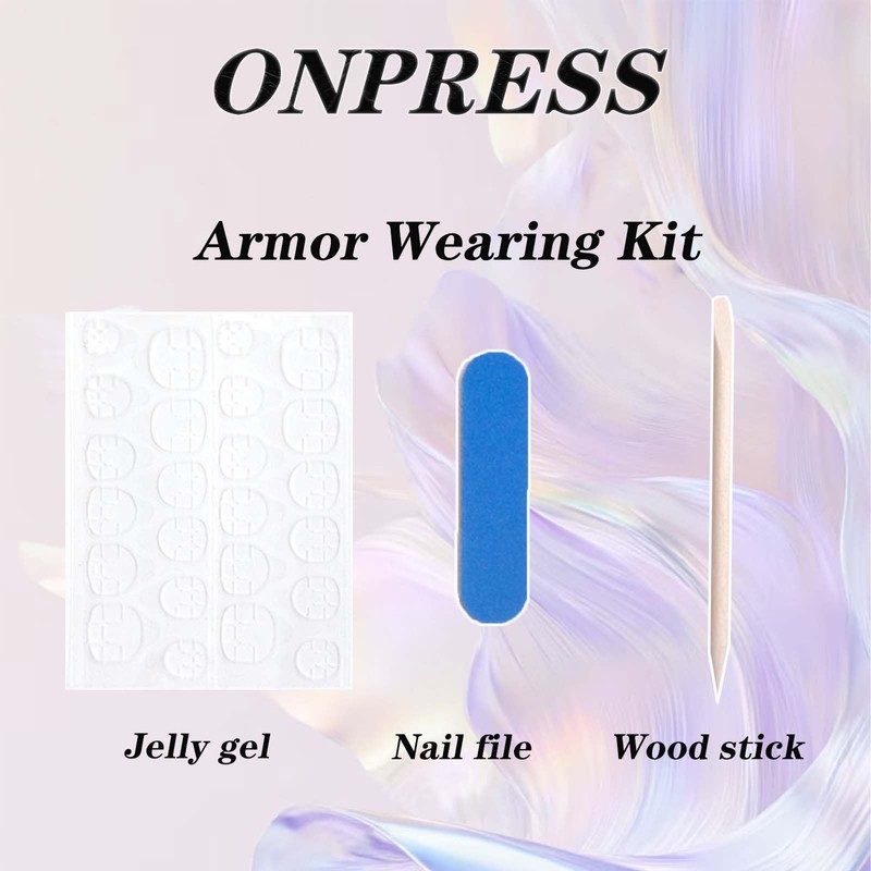 ONPRESS 24Pcs Gothic Press on Nails Medium Almond Fake Nails