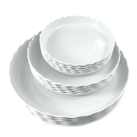 ATIDOHA 15 Pack Plant Saucers of 6 inch & 8 inch & 10 inch, Durable Plant Trays for Indoors Outdoors, Plastic Flower Plant Pot Saucer (White, 6"+8"+10")