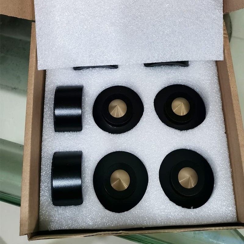 Flushbay 4pcs Insulator Spikes Alloy + Brass Speaker Spike Holder