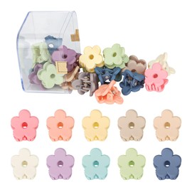 Padorul 20Pcs Small Flower Hair Claw Clips Non-Slip for Women, Mini Multi-color Flower Cute Plastic Hairpins Accessories for Daily Use