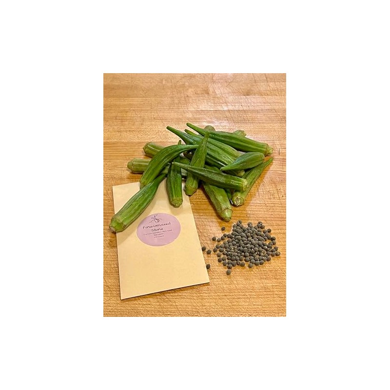 Clemson Spineless Okra Seeds, 100 Count, Non GMO Heirloom Garden