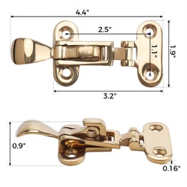 NovelBee 4pcs Boat Anti-Rattle Latch with Screws,Stainless Steel Lockable Hold Down Clamp Latch,Marine Deck Lock Hasp for Boat,Yachts,Deck,RVs,Cabinet (Gold)