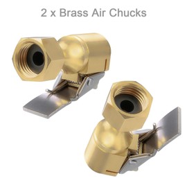 AstroAI Air Chuck, Heavy Duty Closed Flow Lock On Tire Chuck with Clip for Inflator Gauge Compressor Accessories, Yellow, 1 Pack