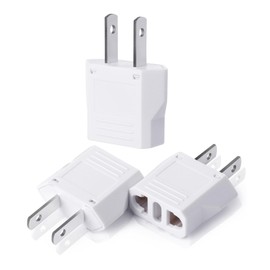 Bates- Europe to US Plug Adapter, 3 Pack, European to US Plug Adapter, EU to US Plug Adapter, Adapter Europe to USA, Plug Adapter European to American, European to American Plug Adapter, US Adapter