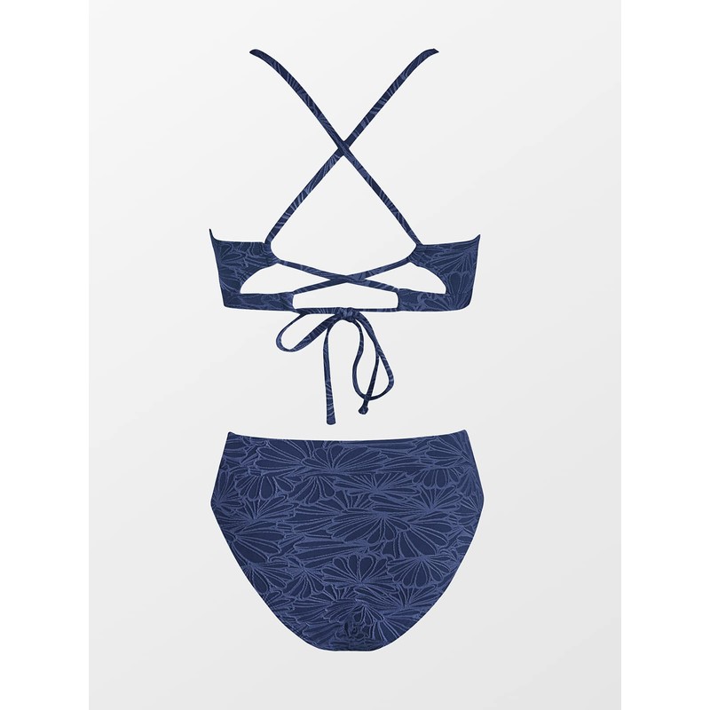 CUPSHE High Waisted Bikini Two Piece Swimsuits Scalloped V Neck