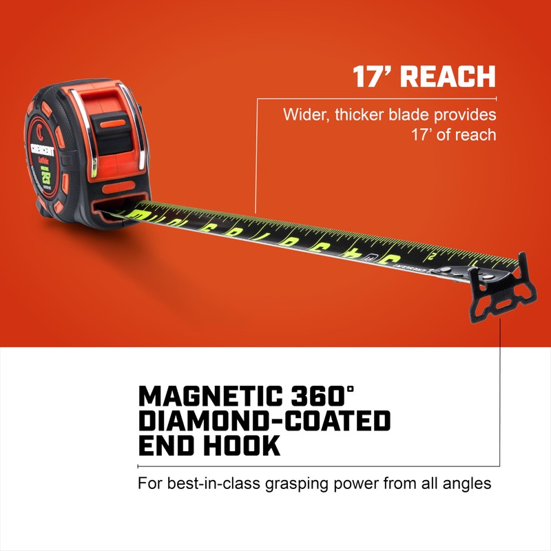 Crescent Lufkin 25 Ft. SHOCKFORCE NITE EYE Magnetic Tape Measure