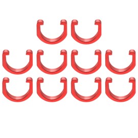 HARFINGTON 10pcs Bicycle Cable Clamps C-Clips Aluminum Alloy Housing Hose Guide U-Clips Brake Derailleur Shifter for MTB Road Bike, Red