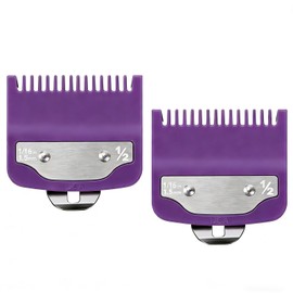 2 Pack Clipper Guards Set Compatible with wahl 1/2 clipper guards, 1/16"1.5mm Metal Hair Clipper Guards Set Replacement for Wahl Clipper Guards Set, for Professional Stylists and Barbers(Purple)