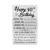 MOQIYXL Happy 40th Birthday Card for Men Women, Small Engraved