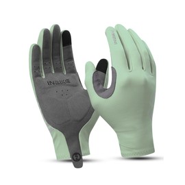INBIKE Cycling Gloves for Men Running Gloves Full Finger Autumn Winter Road Bikes for Men Women Touch Screen Anti-slip Green-S