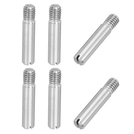 PATIKIL M6 x 30mm Slotted Cylindrical Pin, 6 Pcs 304 Stainless Steel Dowel External Thread Slotted Pin Screw for Home Furniture Cabinet Improvement, Silver Tone