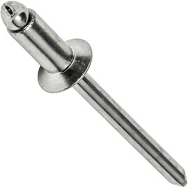 Stainless Steel Pop Rivets Steel Mandrel 1/8" x 3/16" Flat Countersunk Head Blind 4-3 Gap .126" - .187" Quantity 100 by Fastenere