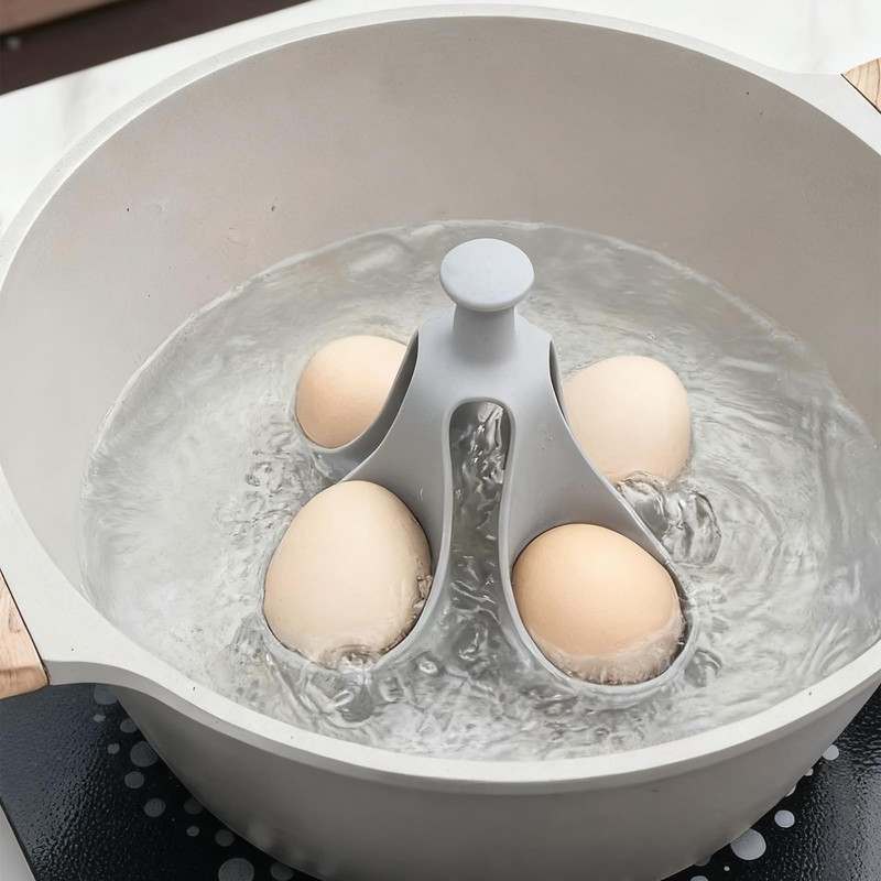 Silicone Egg Boiler Rack, Freestanding Egg Boiler Holder with 6