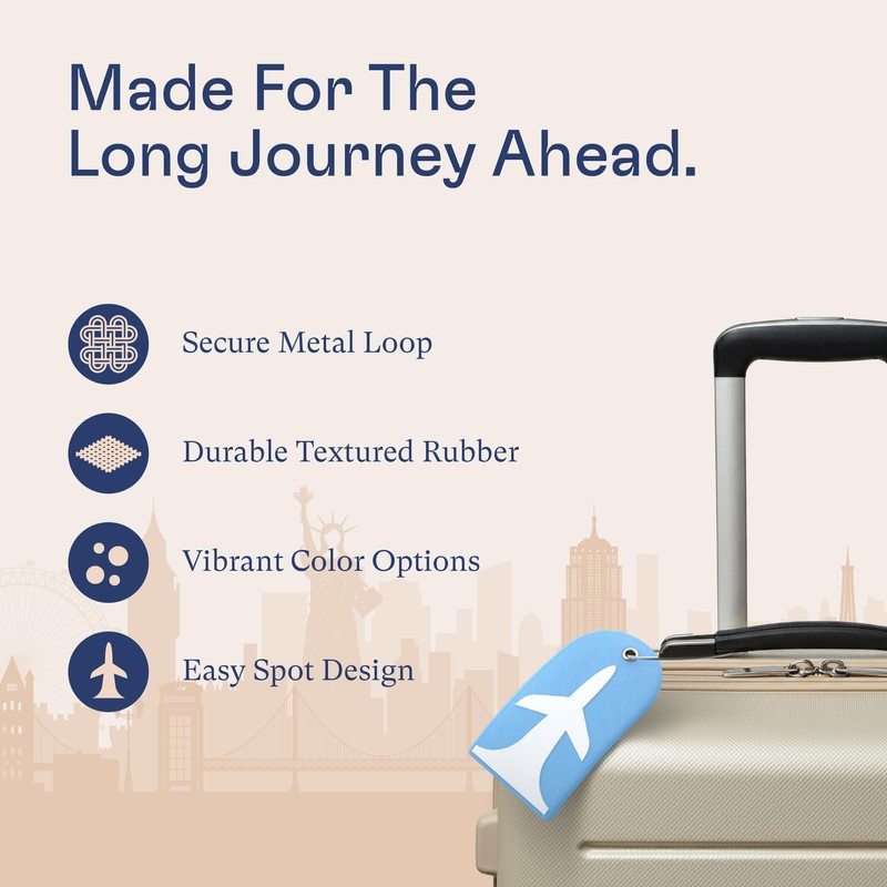 Shacke 2pcs Premium Rubber Luggage Tag – Bendable Travel Identification