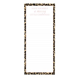 Cheetah Print Border Holiday Magnetic Notepad
