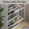 WOODTIME Shoe Storage Cabinet with 3 Flip Drawers, Hidden Narrow