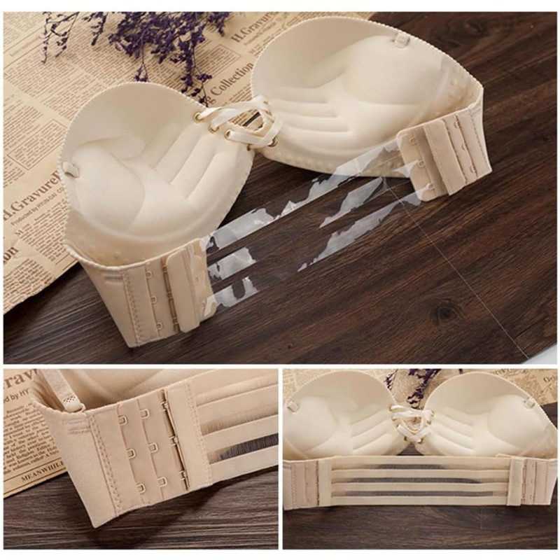 4 Piezas Extensores de Brasier Strapless Sostén Extensor con 3
