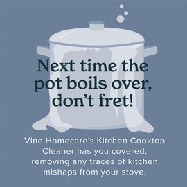 Vine Homecare - Kitchen Cooktop Cleaner - Glass and Ceramic Kitchen Cleaner - Removes Burned-On Messes and Leaves Your Stove Sparkling - Scratch-Free Formula - 16 Ounces Glass Stove Top