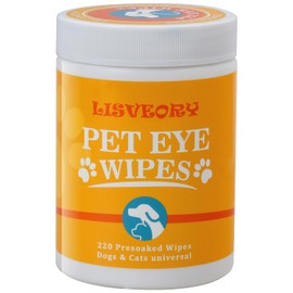220 Dog Eye Wipes Biodegradable textured pre-soaked Dog Wipes - Hypoallergenic Cleaning For Dogs and Cats - Jojoba Oi Remove Tear Stains, Dog Eye Crust & Eye Discharge