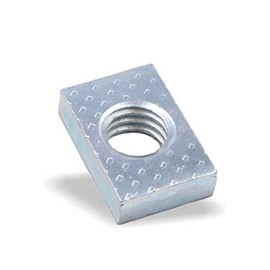 Slot Nut | Threaded Plate 20 x 13 x 5 mm M8 Thread Centre | Galvanised Steel (Pack of 10)