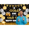Black Gold Birthday Backdrop for Men A Cold One for