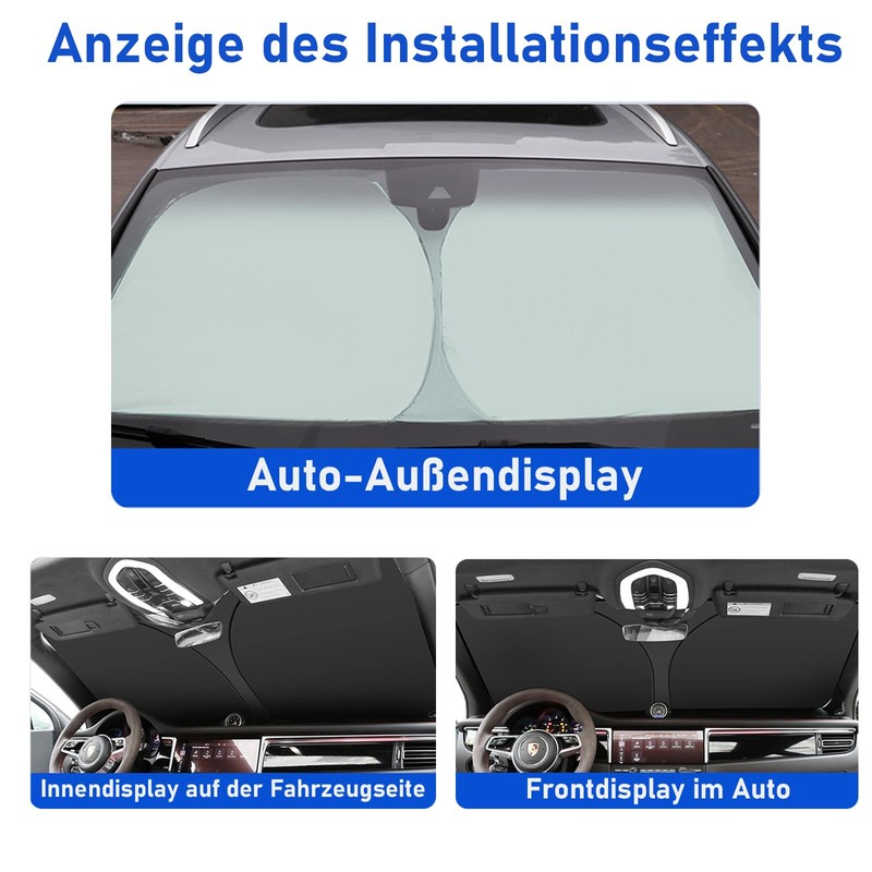 Sun Protection Car Windscreen, Foldable Windscreen Cover for Windscreen, 145