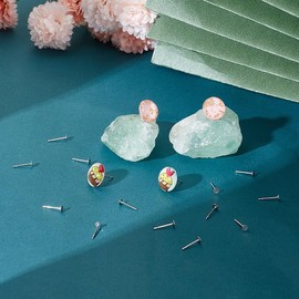 UNICRAFTALE 500Pcs 316 Surgical Stainless Steel Flat Pad Stud Earrings Findings Tray 3ｍｍ Flat Round Ear Studs Metal Blank Earring Posts Set Pin 0.7mm for Earrings Jewelry Making