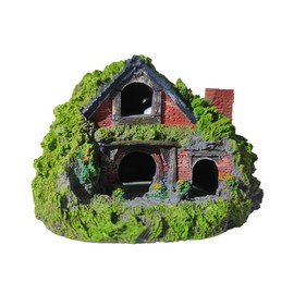 AIMALL Resin Grass House for Aquarium - Simulated Thatch Decoration, Fish Hideout, Enhances Playfulness and Relieves Stress, Suitable for All Water Types