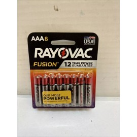 Rayovac Fusion AAA Batterie Premium Alkaline Triple A Batteries 8 Count