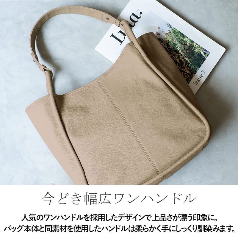 VITAFELICE sib-20002n Women's Genuine Cowhide Leather One-Handle Tote Bag, grey