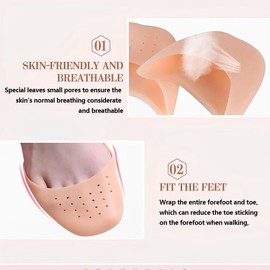 Spitzenschuhe Schoner Zehenkappen, 2 Paare Zehenschutz Silikon,Soft Gel Zehenkappen Zehenschoner Ballett Spitzenschoner Metatarsal Pads Schutz Für Spitzenschuhe Ballettschuhe High Heel Pumps
