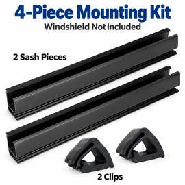 Golf Cart Windshield Mounting Clip Kit for Club Car DS & Precedent – Black Plastic, 4 Pieces