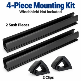Golf Cart Windshield Mounting Clip Kit for Club Car DS & Precedent – Black Plastic, 4 Pieces