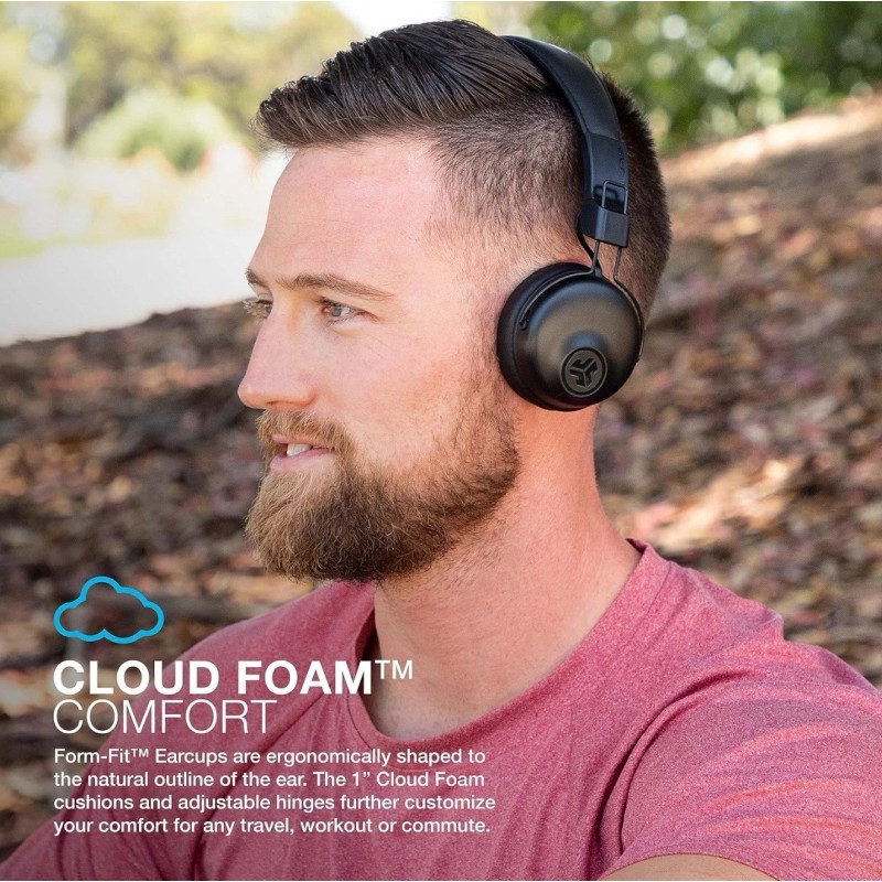 JLab Studio ANC On-Ear Wireless Bluetooth Headphones Black