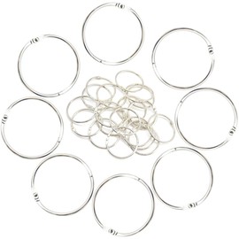 Hocansen Pack of 20 Binder Rings 45 mm Loose Leaf Book Rings Silver Loose Leaf Connector Rings Organiser Loops for Binding Notes, Photos, Loose Leaf (45 mm/YH)