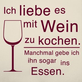 Shirtracer - Apron - Cooking Apron - Adult - Ich liebe es mit Wein zu kochen, 7 natural white